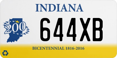 IN license plate 644XB
