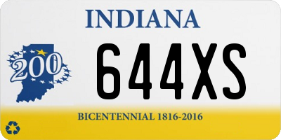 IN license plate 644XS