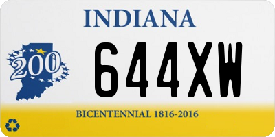 IN license plate 644XW