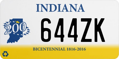 IN license plate 644ZK