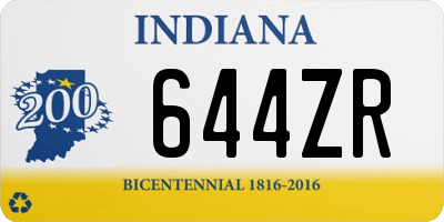 IN license plate 644ZR