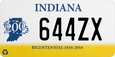 IN license plate 644ZX