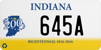 IN license plate 645A