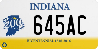 IN license plate 645AC