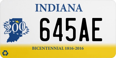 IN license plate 645AE