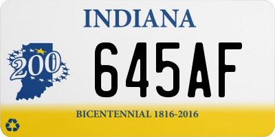 IN license plate 645AF