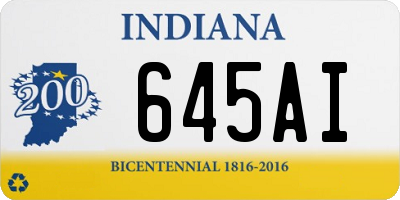 IN license plate 645AI