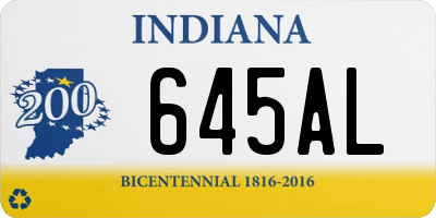 IN license plate 645AL