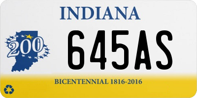 IN license plate 645AS