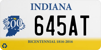 IN license plate 645AT