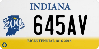 IN license plate 645AV