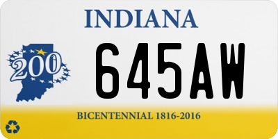 IN license plate 645AW