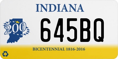 IN license plate 645BQ