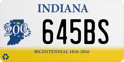 IN license plate 645BS