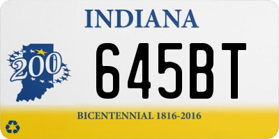 IN license plate 645BT