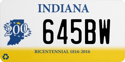 IN license plate 645BW