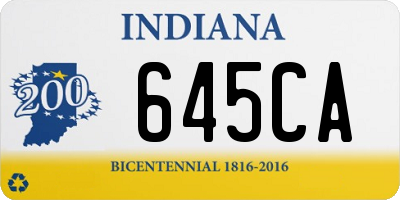 IN license plate 645CA