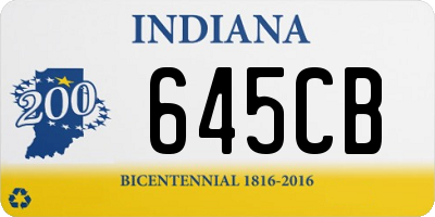 IN license plate 645CB