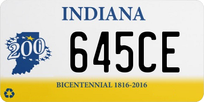 IN license plate 645CE