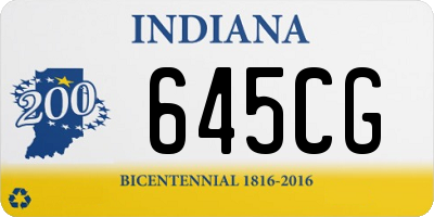 IN license plate 645CG