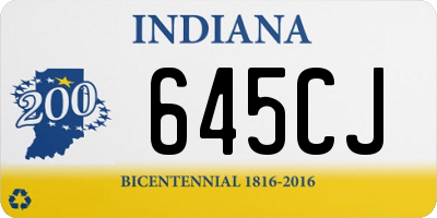 IN license plate 645CJ