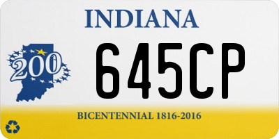 IN license plate 645CP