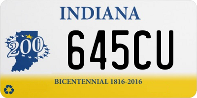 IN license plate 645CU