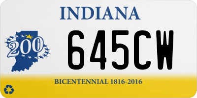 IN license plate 645CW