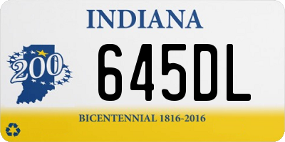 IN license plate 645DL