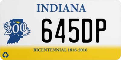 IN license plate 645DP