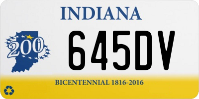 IN license plate 645DV