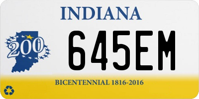 IN license plate 645EM