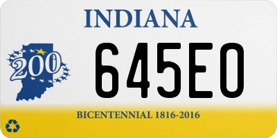 IN license plate 645EO