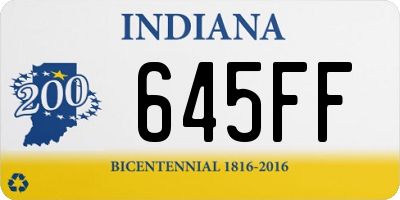 IN license plate 645FF