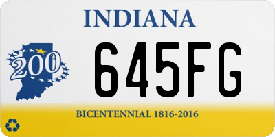 IN license plate 645FG