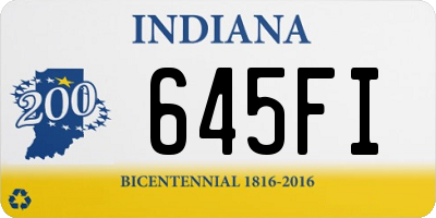 IN license plate 645FI