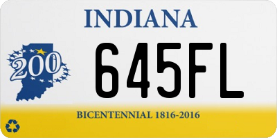 IN license plate 645FL