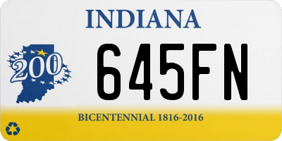 IN license plate 645FN