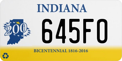 IN license plate 645FO