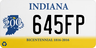 IN license plate 645FP