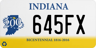 IN license plate 645FX