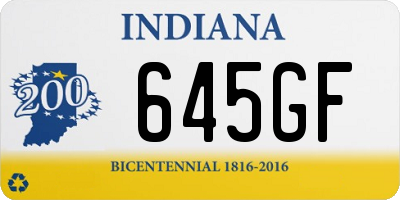 IN license plate 645GF