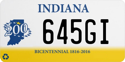 IN license plate 645GI