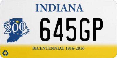 IN license plate 645GP