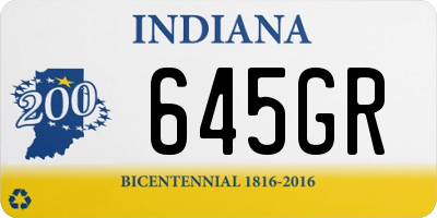 IN license plate 645GR