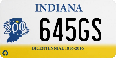 IN license plate 645GS