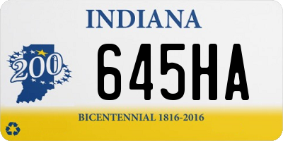 IN license plate 645HA