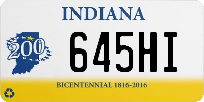 IN license plate 645HI