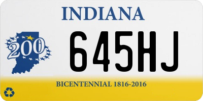 IN license plate 645HJ