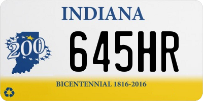 IN license plate 645HR